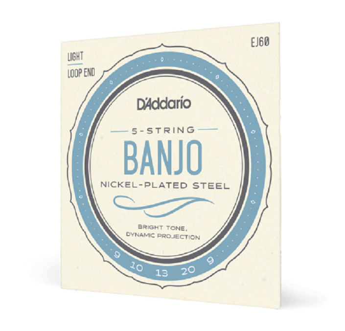 D’Addario EJ60 09-20 Light 5-String Nickel Banjo Strings