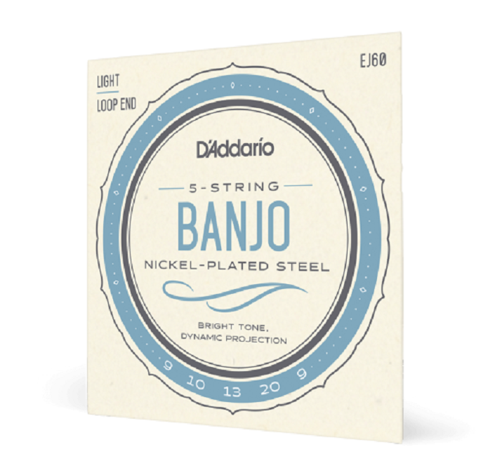 D’Addario EJ60 09-20 Light 5-String Nickel Banjo Strings