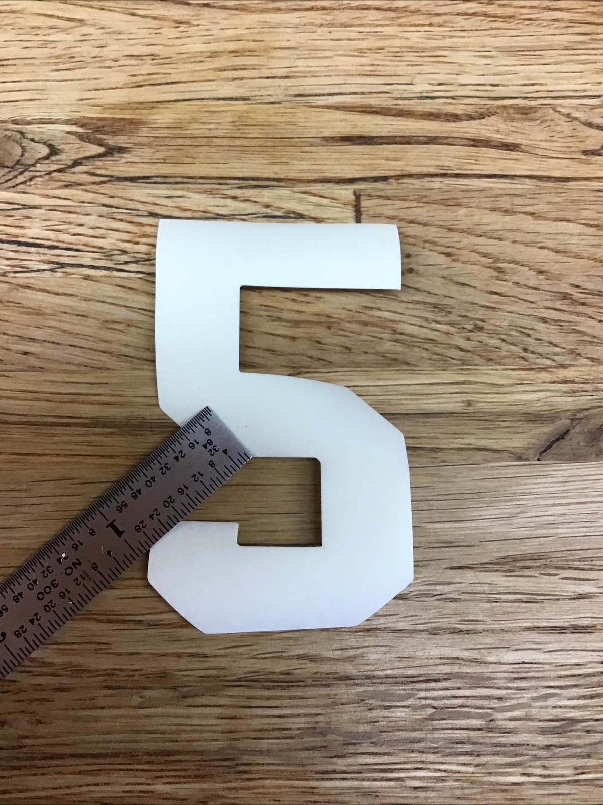 Firefighter / EMT Turnout Coat Reflective Iron-On Number “5” Lime Green D-6