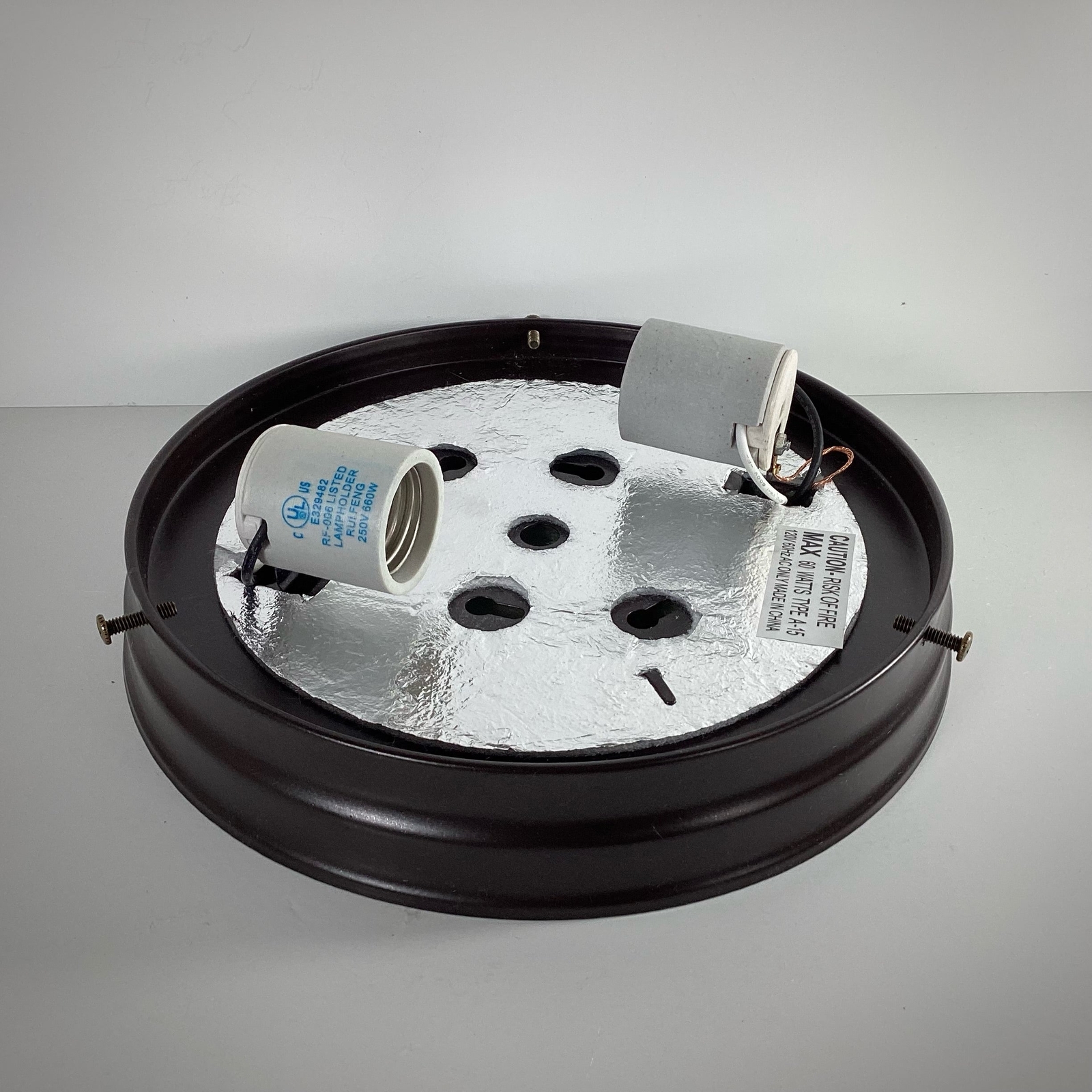 8 Inch Flush Mount Pan Fixture Fitter / Shade Holder / Base