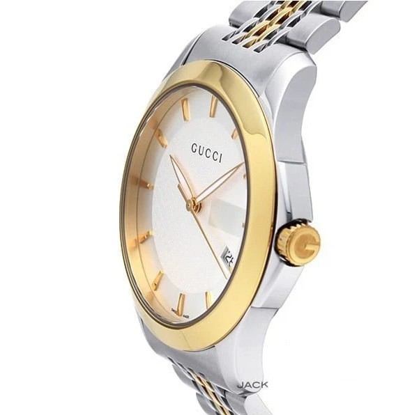 Gucci G-Timeless 38mm Case Silver, Quartz Mens Watch Gold (YA126409)