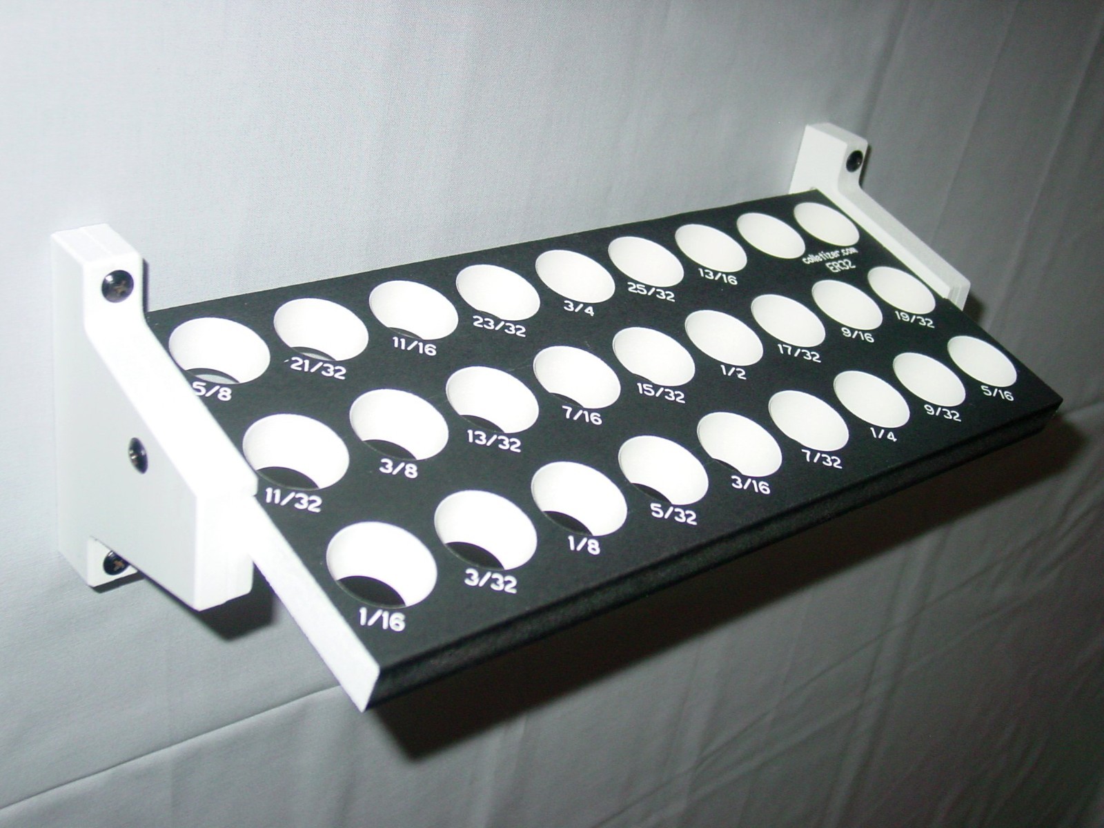 ER32 Inch 24 Hole Collet Rack Engraved Sizes Wall Organizer Set Holder Tray CAO3