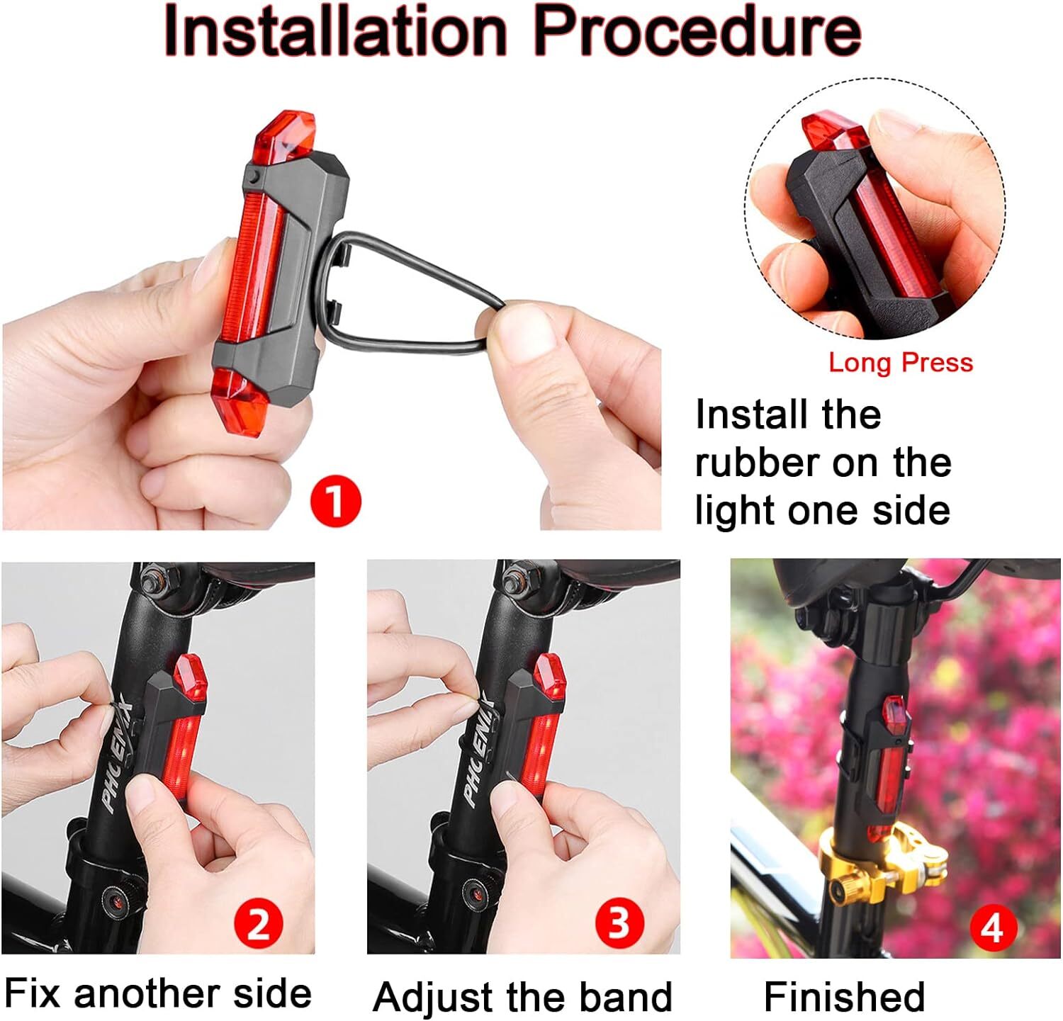 2 Set USB Rechargeable LED Bicycle Headlight Bike Front Rear Lamp Cycling Light