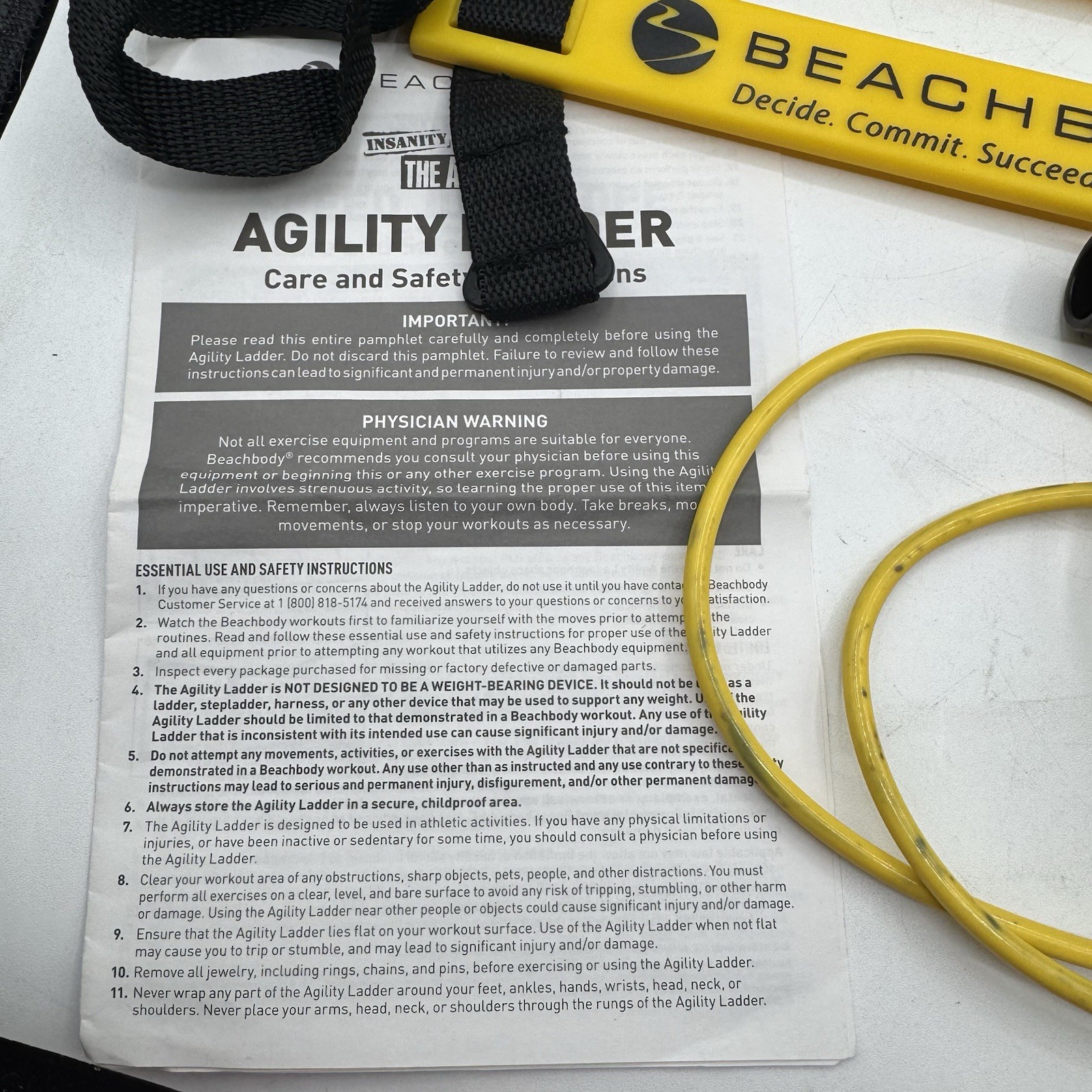 Beachbody Insanity the Asylum Agility Ladder & Jump Rope W Guide & Carry Bag