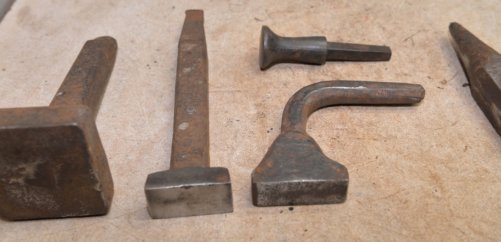 5 blacksmith tools Champion hammer stake anvil hardy metal working tool lot F4