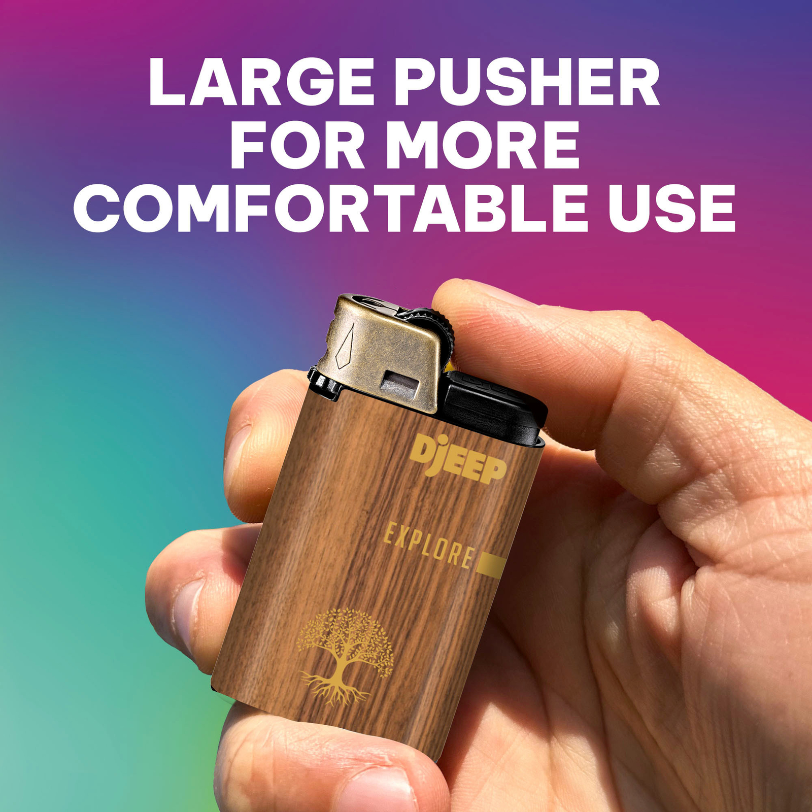 DJEEP Pocket Lighters, BOLD Collection, 4 Count Pack of Disposable Lighters