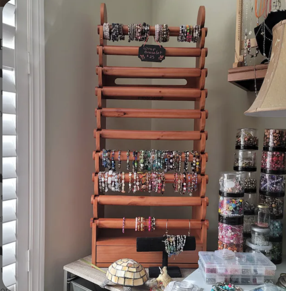 Giant 10 Tier Light Wood Bracelet & Bangles Display Stand Holder +Free Shipping