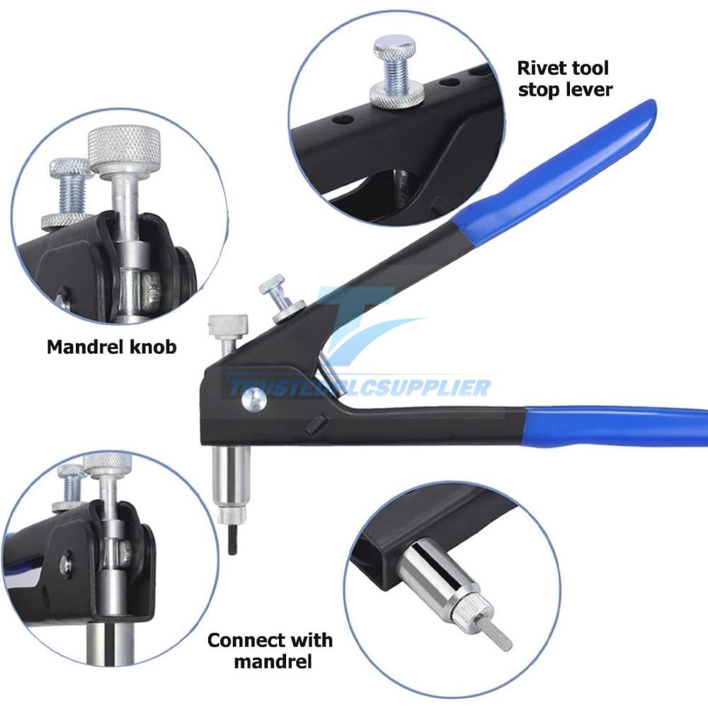 86Pcs Heavy Blind Rivet Nut Tool Kit Hand Riveter Wrench Threaded Insert Rivnut