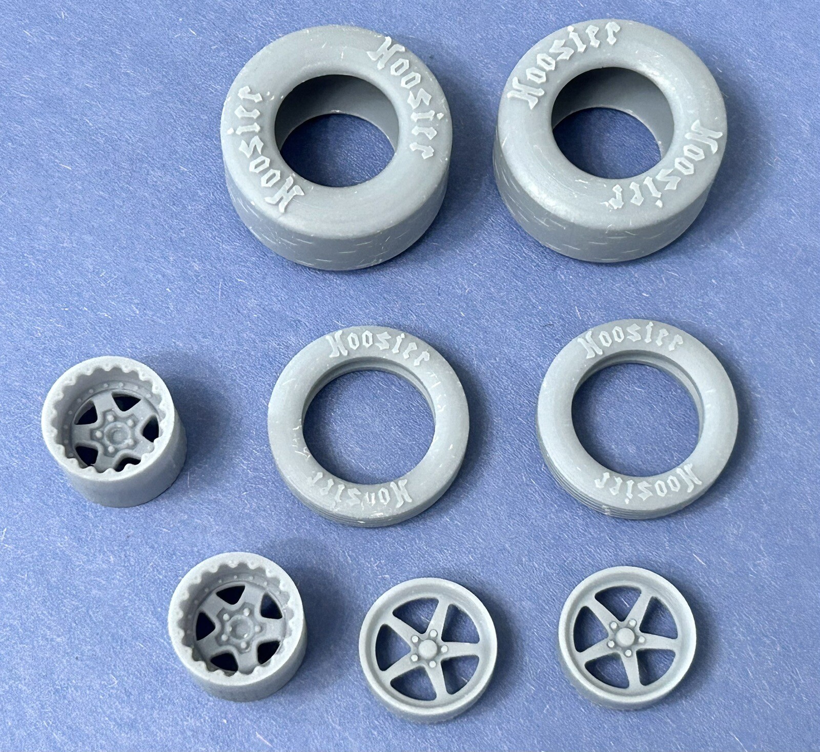 Resin 15/17 Scale in. “Weld Alumastar” Wheels With Hoosier Drag Slicks 1/24,1/25