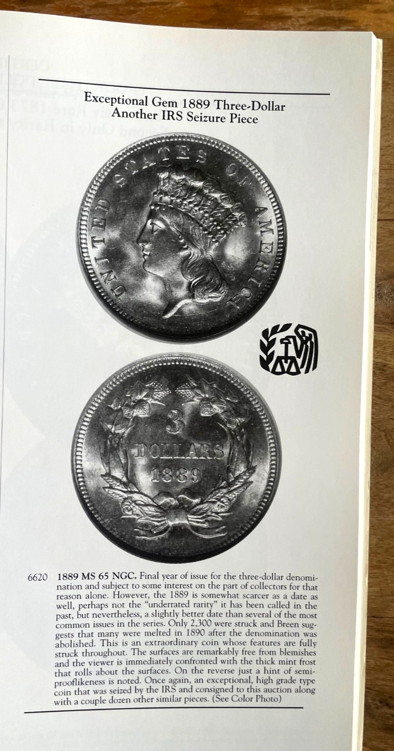 Heritage Auction Catalog March 1996 Numismatic Consignment