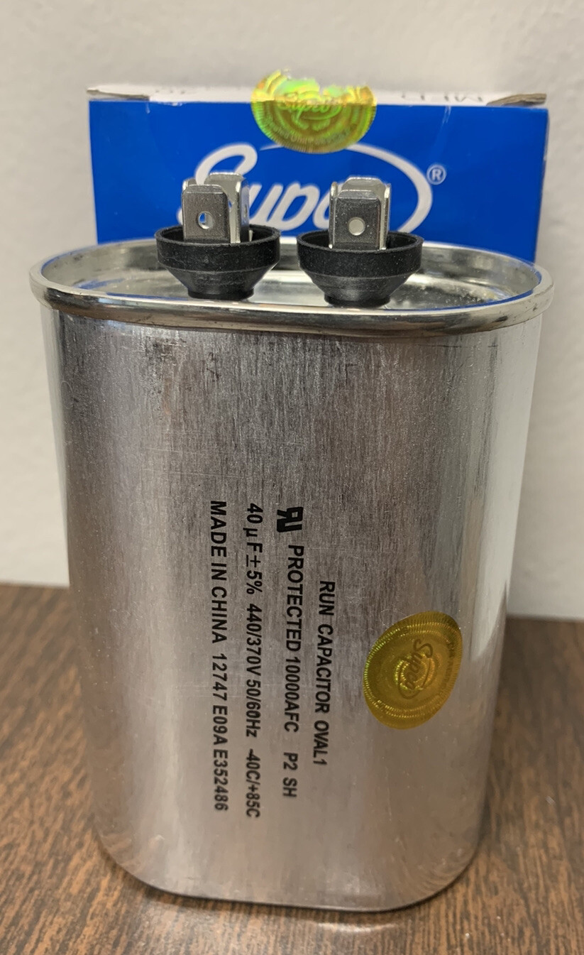 SUPCO CR40X440 OVAL RUN CAPACITOR (40 MFD X 440VAC)