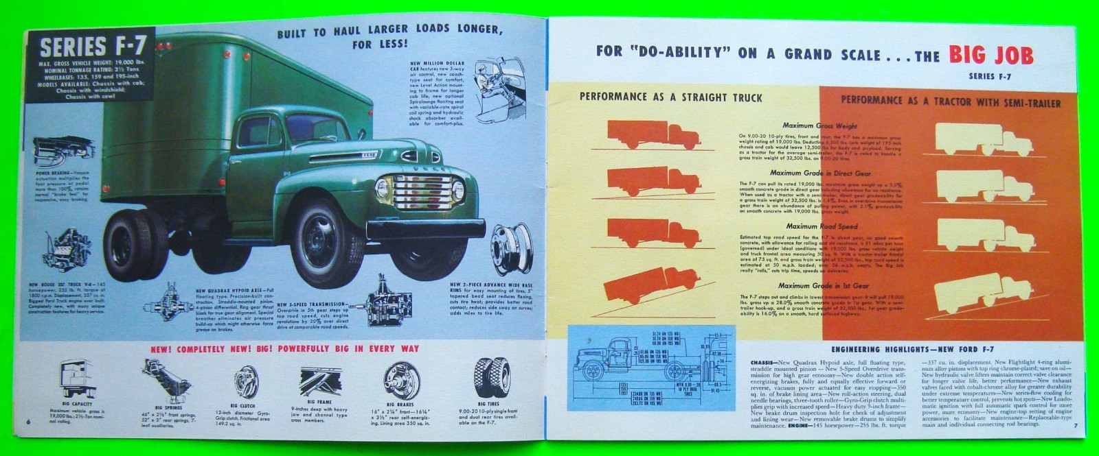 1948 FORD HEAVY-DUTY TRUCK DLX 28-pg COLOR CATALOG Brochure BIG RIG SERIES Xlnt+