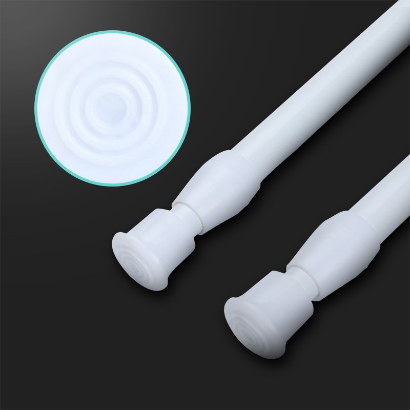 2PCS Metal Curtain Rod 15-44In Adjustable Spring Heavy-Duty Tension Curtain Rod