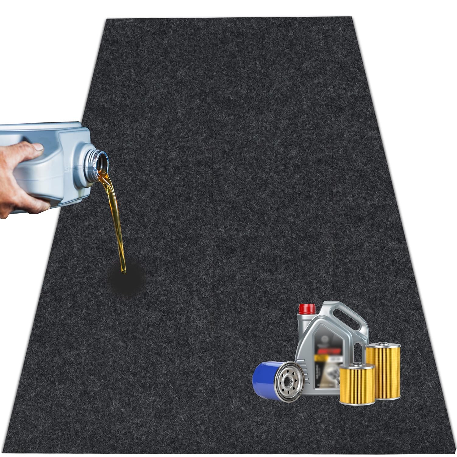 36 x 60 Inch Oil Spill Mat for Garage, Garage Floor Oil Change Mat for Driveway