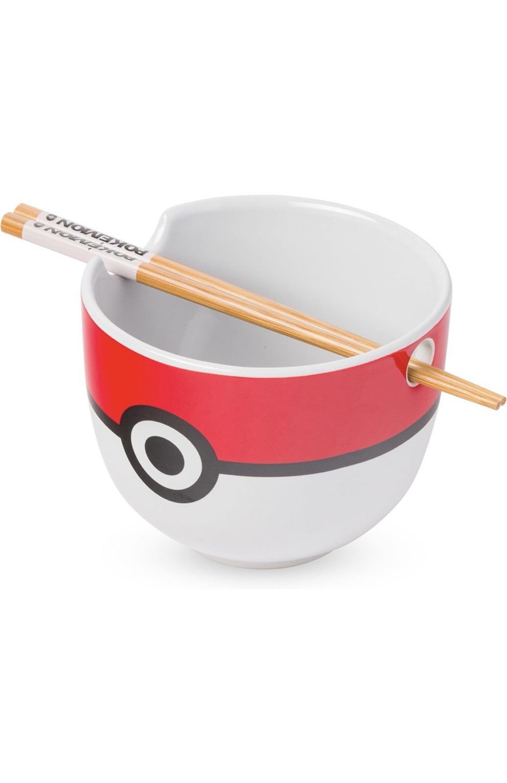 2 Pack Pokémon Pokeball 20oz Ceramic Ramen Noodle Bowl W/ Chopsticks