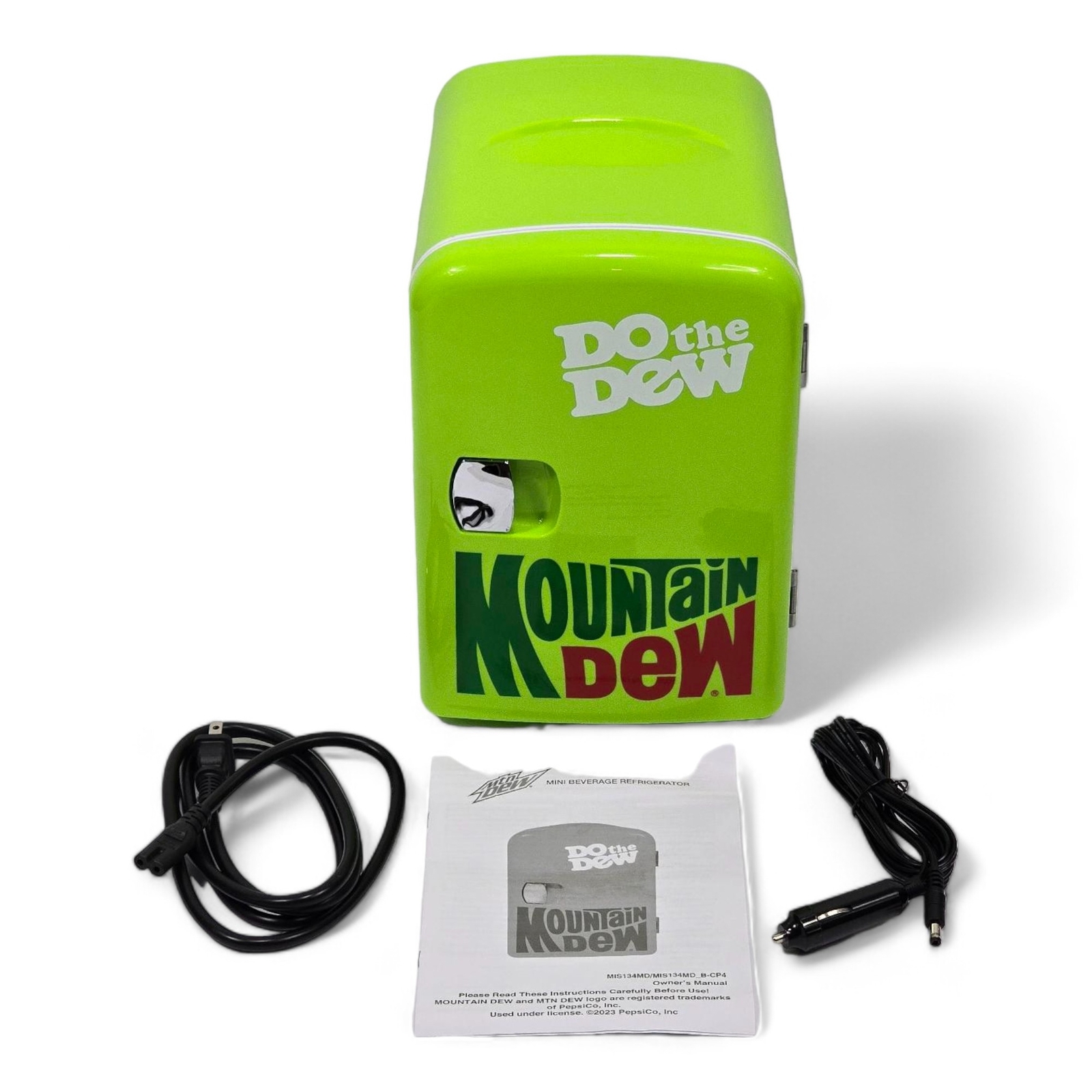 Mountain Dew 6-can Mini Portable Fridge MIS134MD Green Holds 6-cans or 4 liters