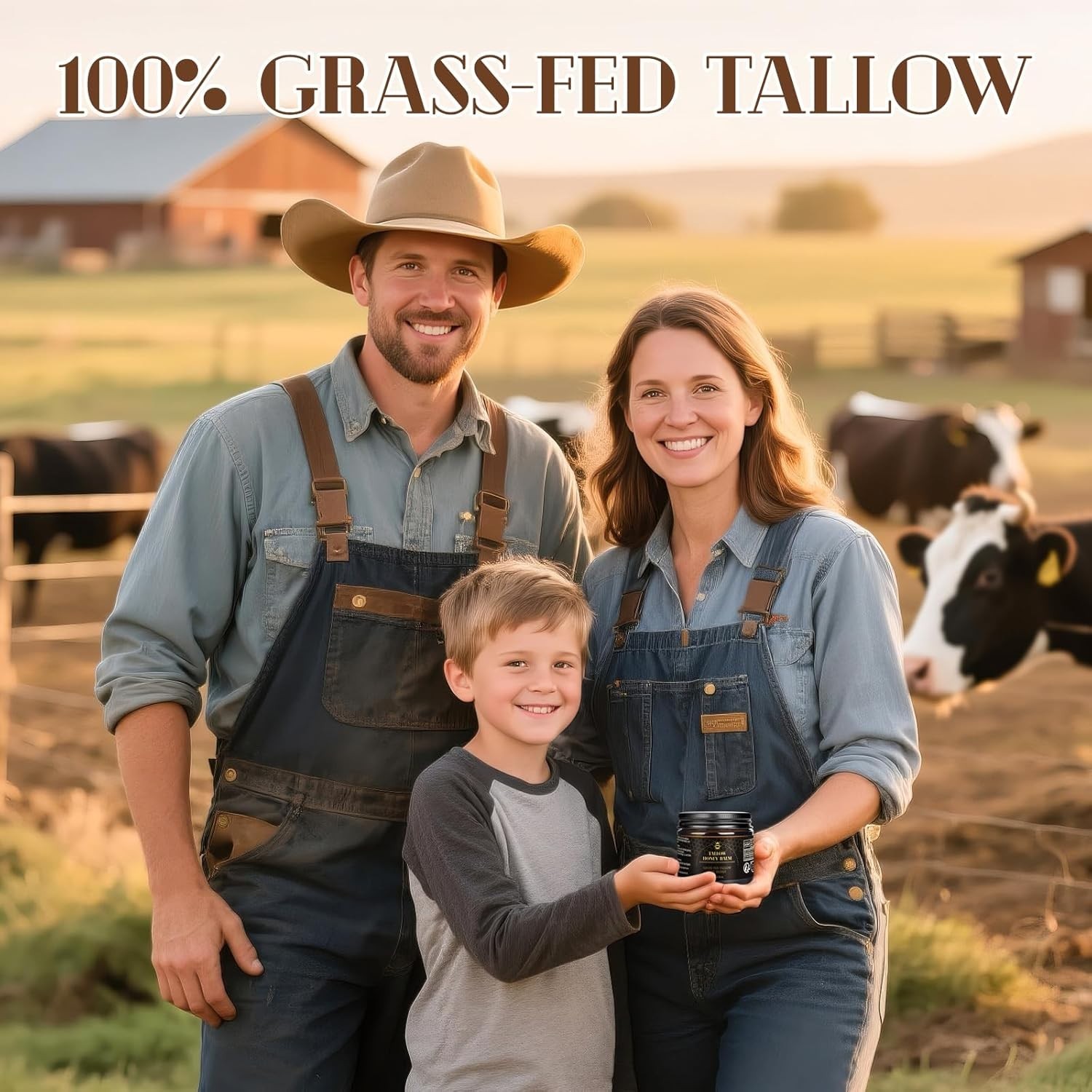 Beef Tallow for Skin, Tallow and Honey Balm for Face, Organic Grass-fed Beef