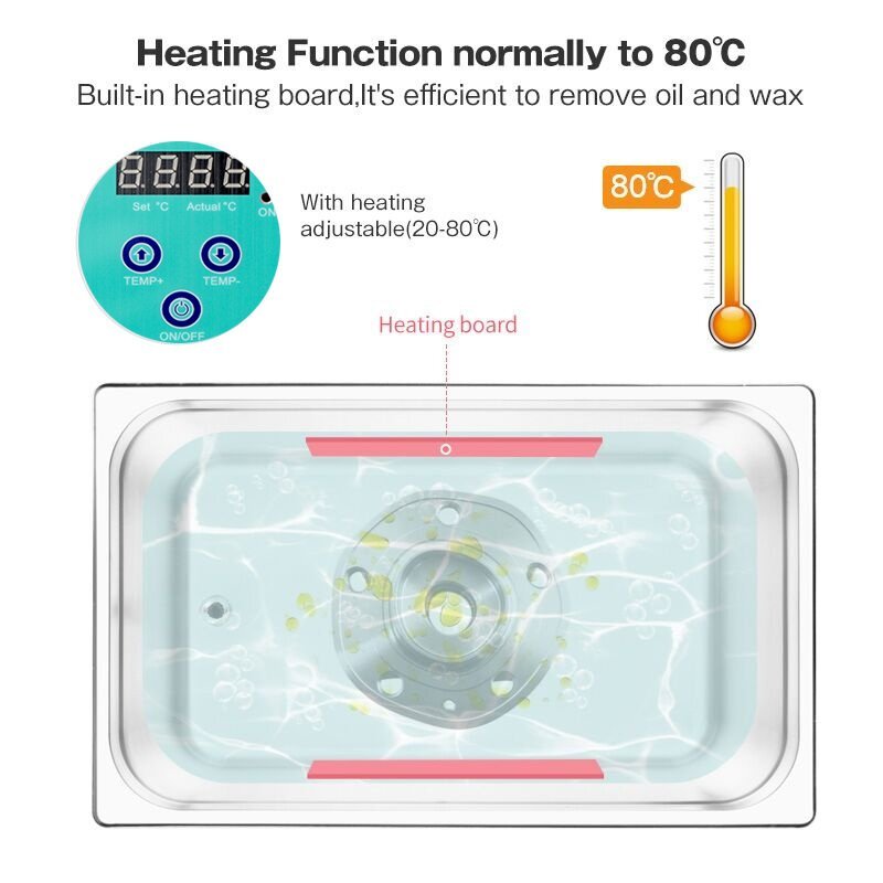 AIPOI 30L Ultrasonic Cleaner Cleaning Equipment Liter Industry Heated W/ Timer