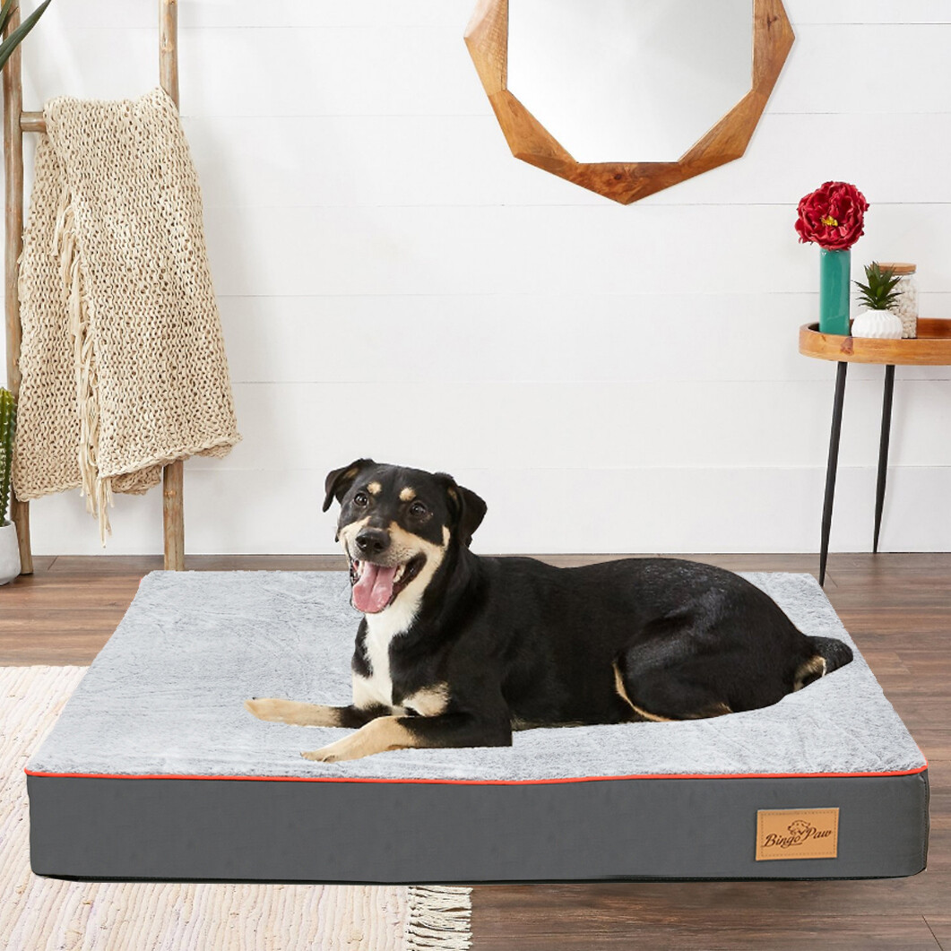 Thick Pillow Orthopedic Dog Bed Soft Foam Kennel Mattress Beautiful Stone Gray