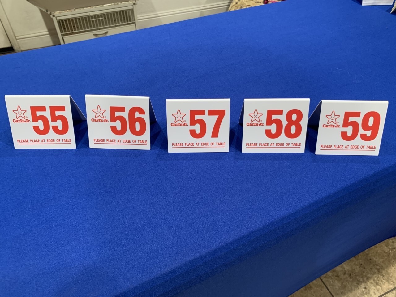 Classic Carls Jr Table Tent Number 50 thru 99