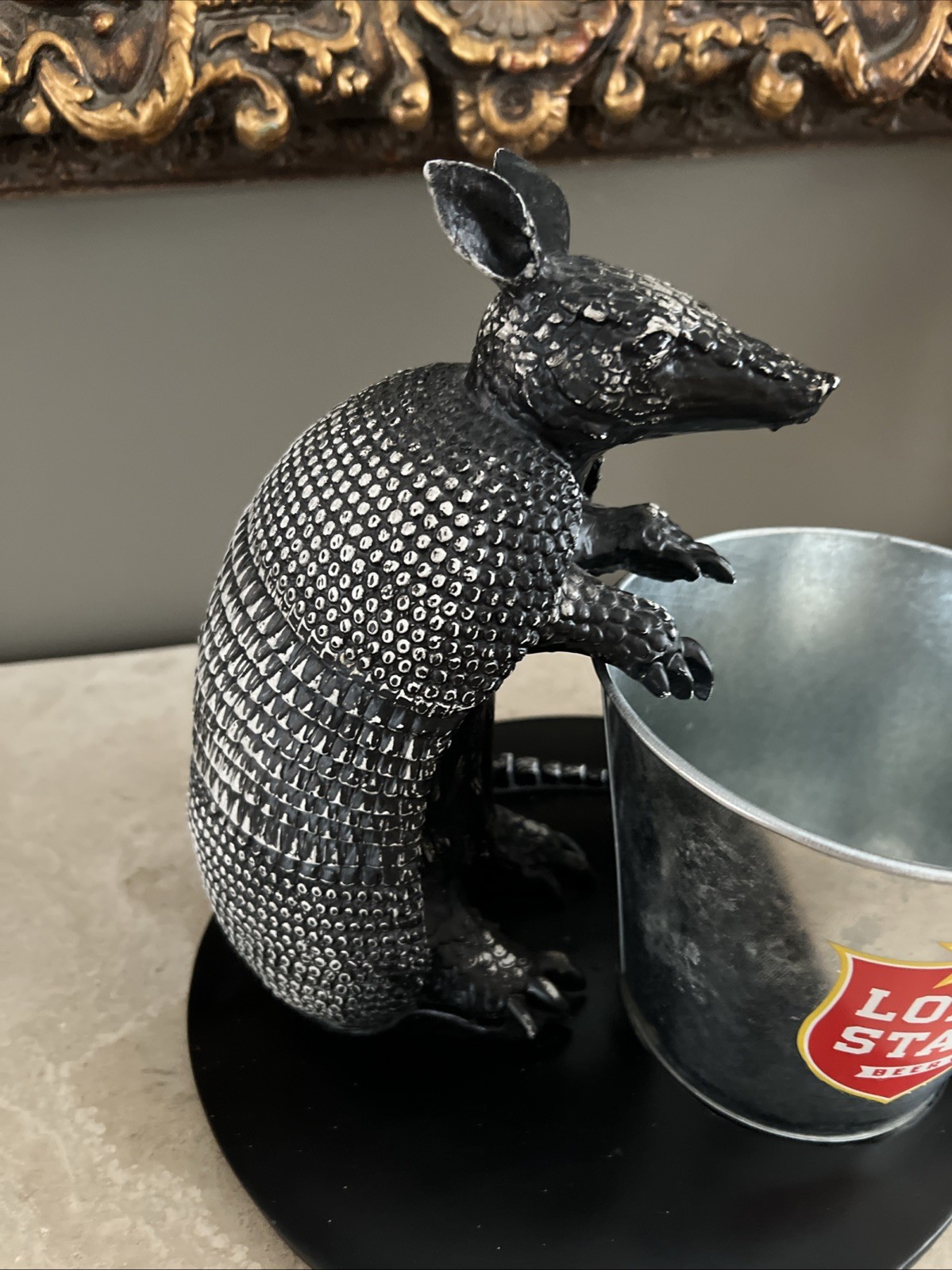 VTG. 1970s LONE STAR BEER ARMADILLO ICE BUCKET BACK BAR ADVERTISING DISPLAY RARE