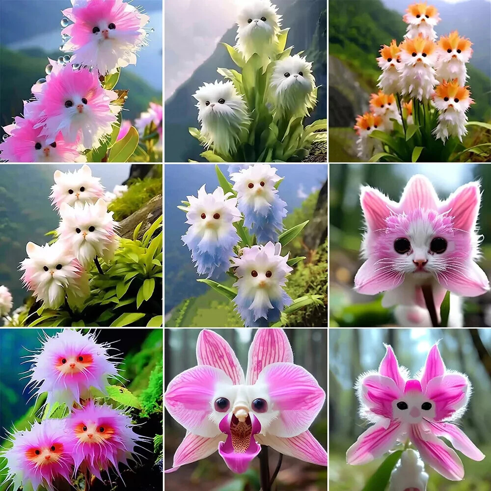 50pc Big Flower Faced Cat Orchid Seeds Are Full Of Fragrant Potted Garden Plants