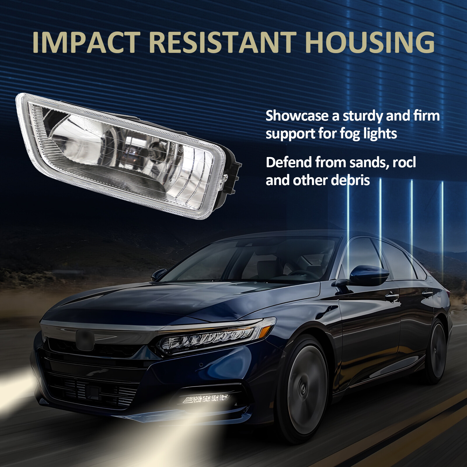 Pair For Honda Accord 2003-2007 4DR Front Bumper Driving Fog Light Lamp w/Wiring