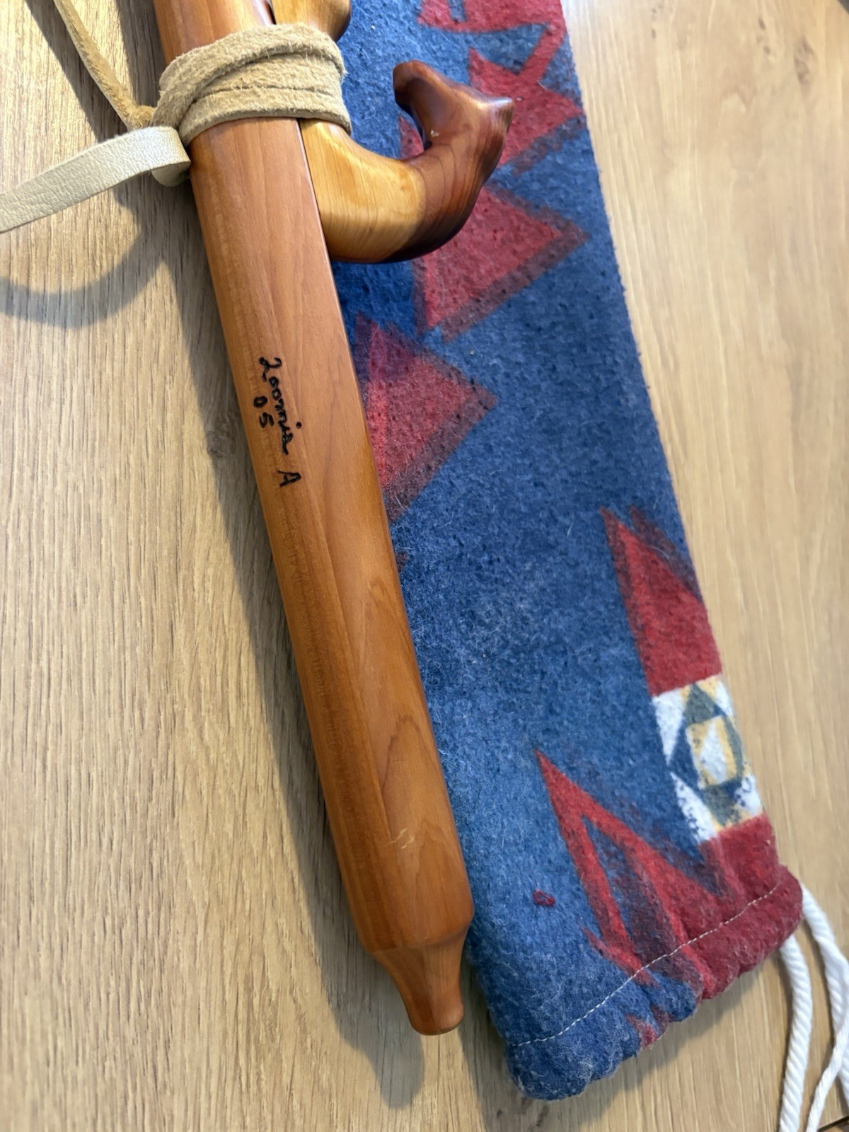 Native American Handmade Wooden Flute 23” Artist Loomis A ‘05 Horse