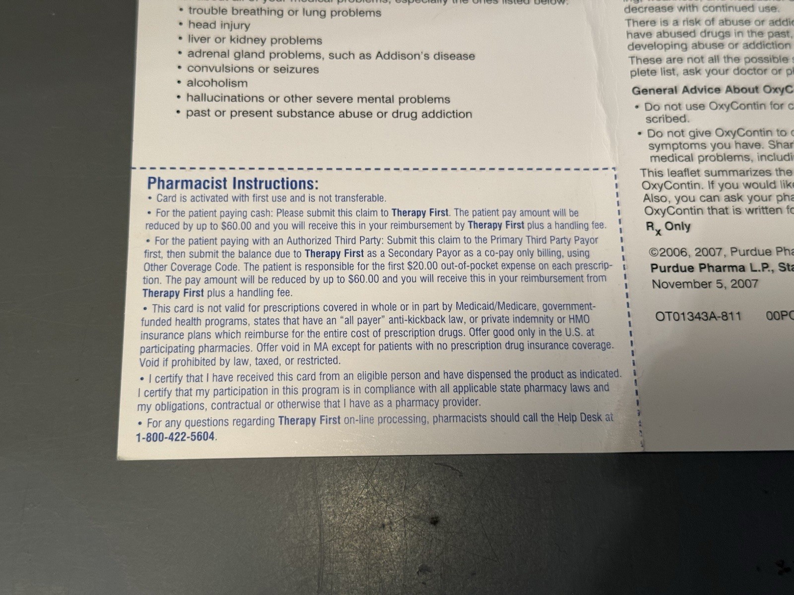 OXYCONTIN Drug Savings Cards • $60 Savings Card • OxyContin Discount Card •