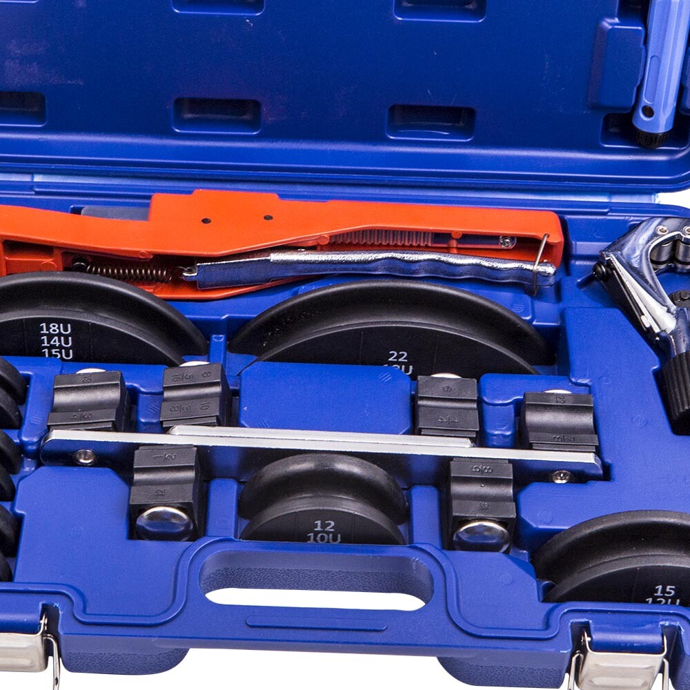 Pipe Tube Bender HVAC Refrigeration Ratchet Bending Heads Supports Tool Kit Set