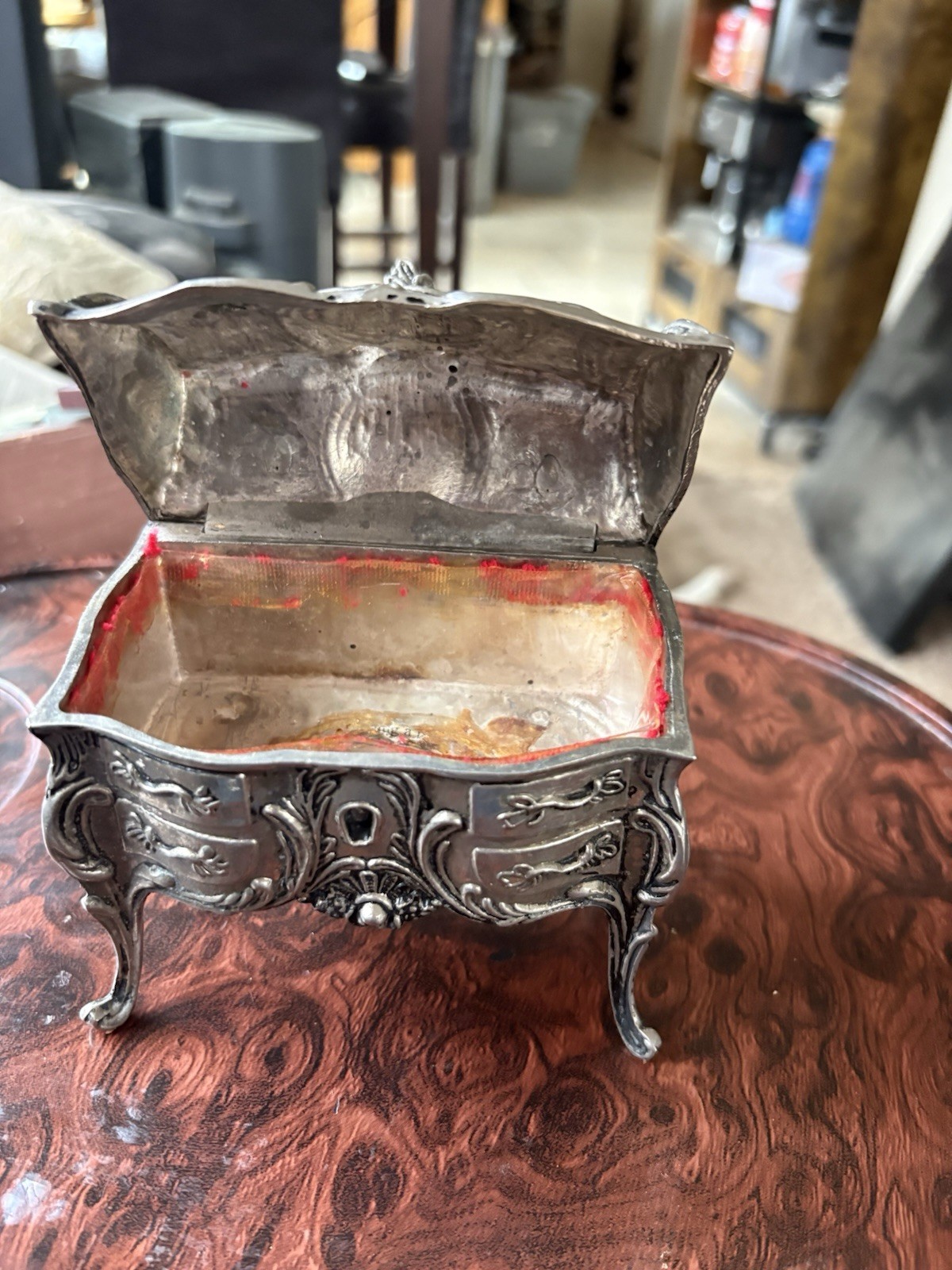 vintage chest of drawers jewelry box Silver