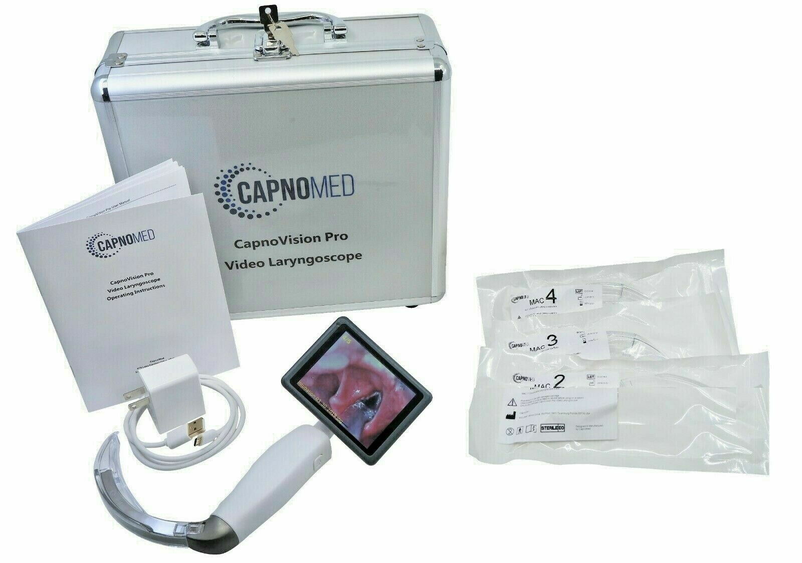 Airway Intubation HD Video Laryngoscope Kit Display Portable Rechargeable FDA