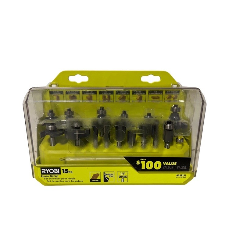 Ryobi A25R151 Shank Carbide Router Bit Set 15 Piece router bit b