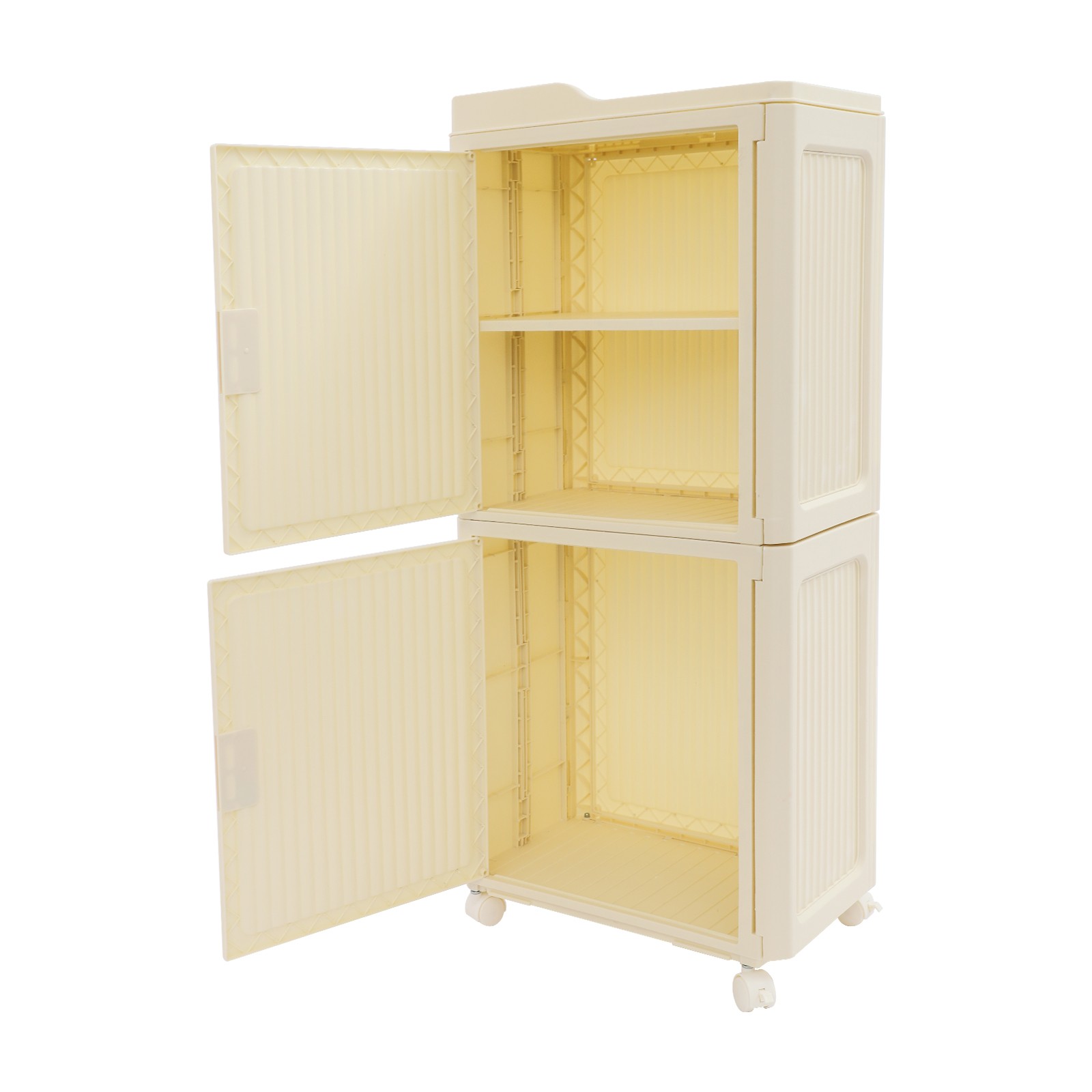 Narrow Slim Storage Cabinet, Storage Cabinet with Lockable Wheels PP 37*22*83cm