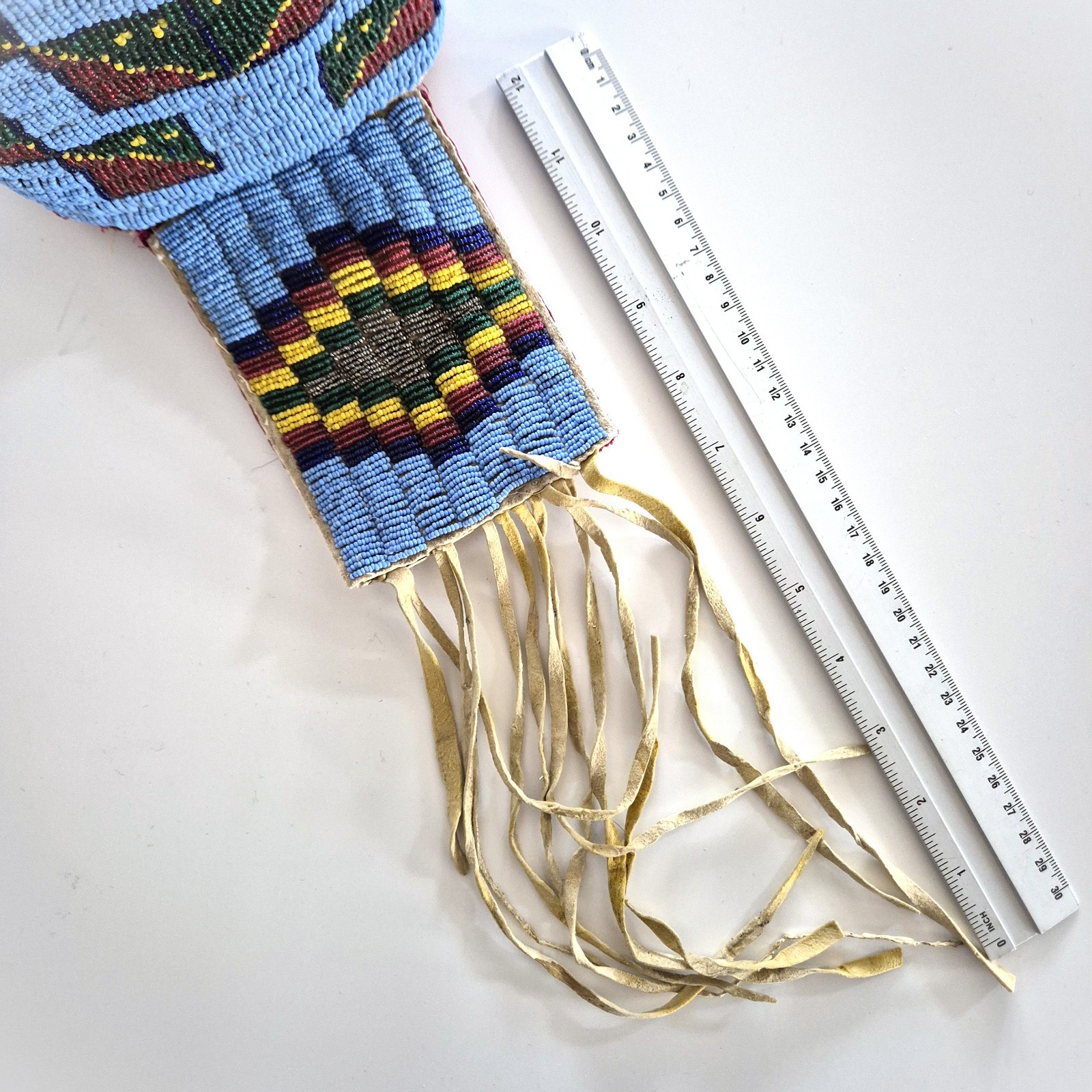 Antique Sioux (Dakota/ Lakota) Beaded Soft Baby Carrier/ Cradle, circa 1880.