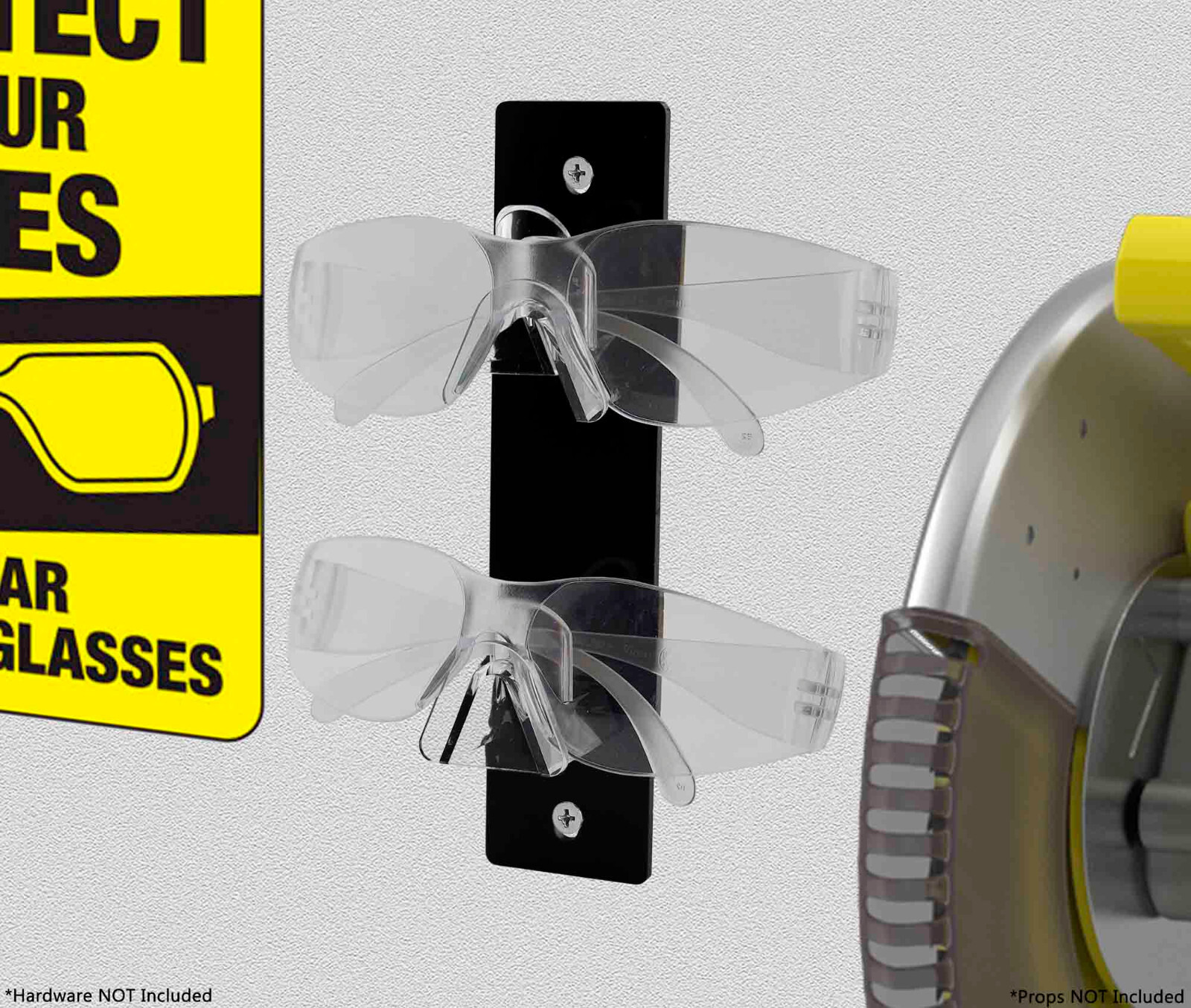 2 Tier Sunglasses Eyeglasses Wall Display Rack with Black Back Glasses Organizer