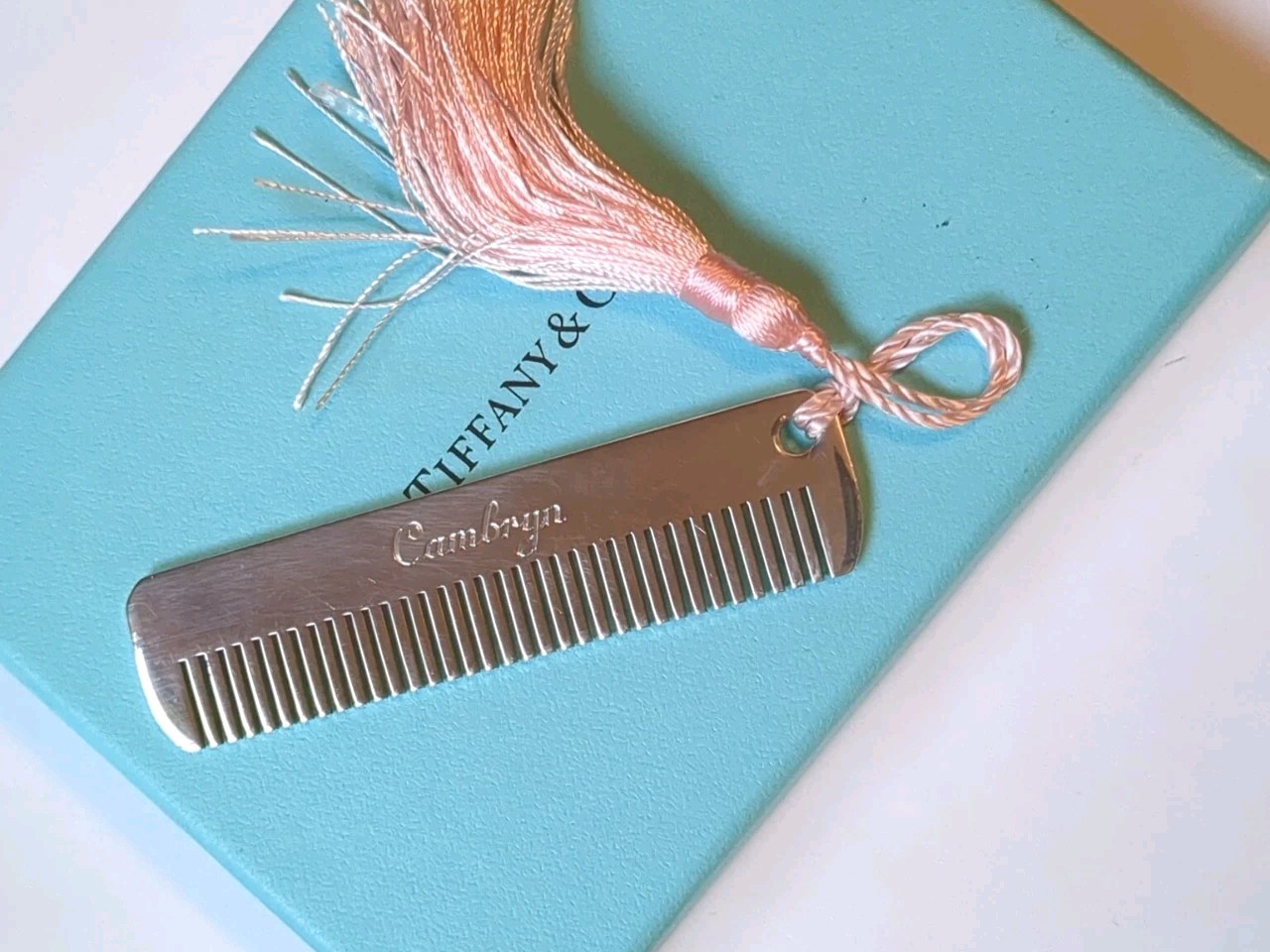 Tiffany & Co Sterling Silver Baby Comb 925 Italy Monogrammed Vintage