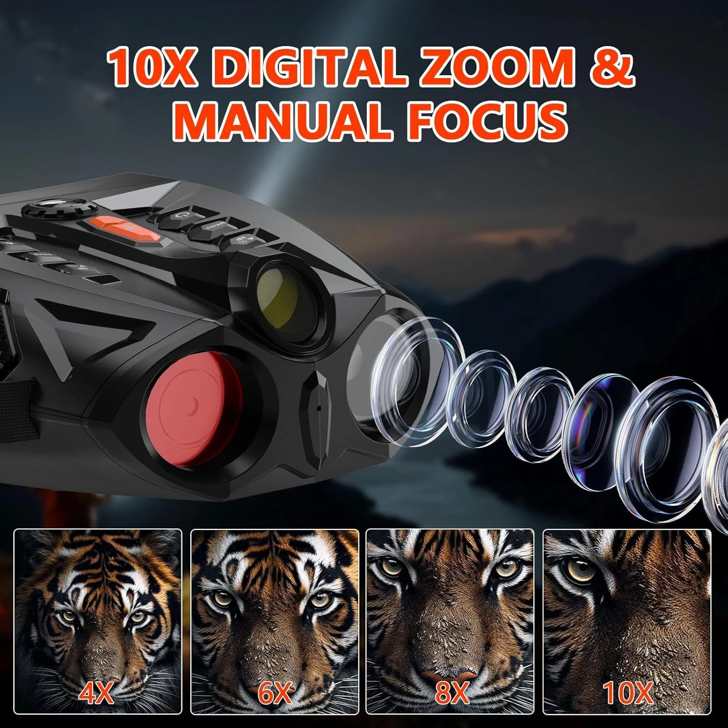 🥇Night Vision Goggles, 4K Night Vision Binoculars 5000mAh Charging Battery 32GB
