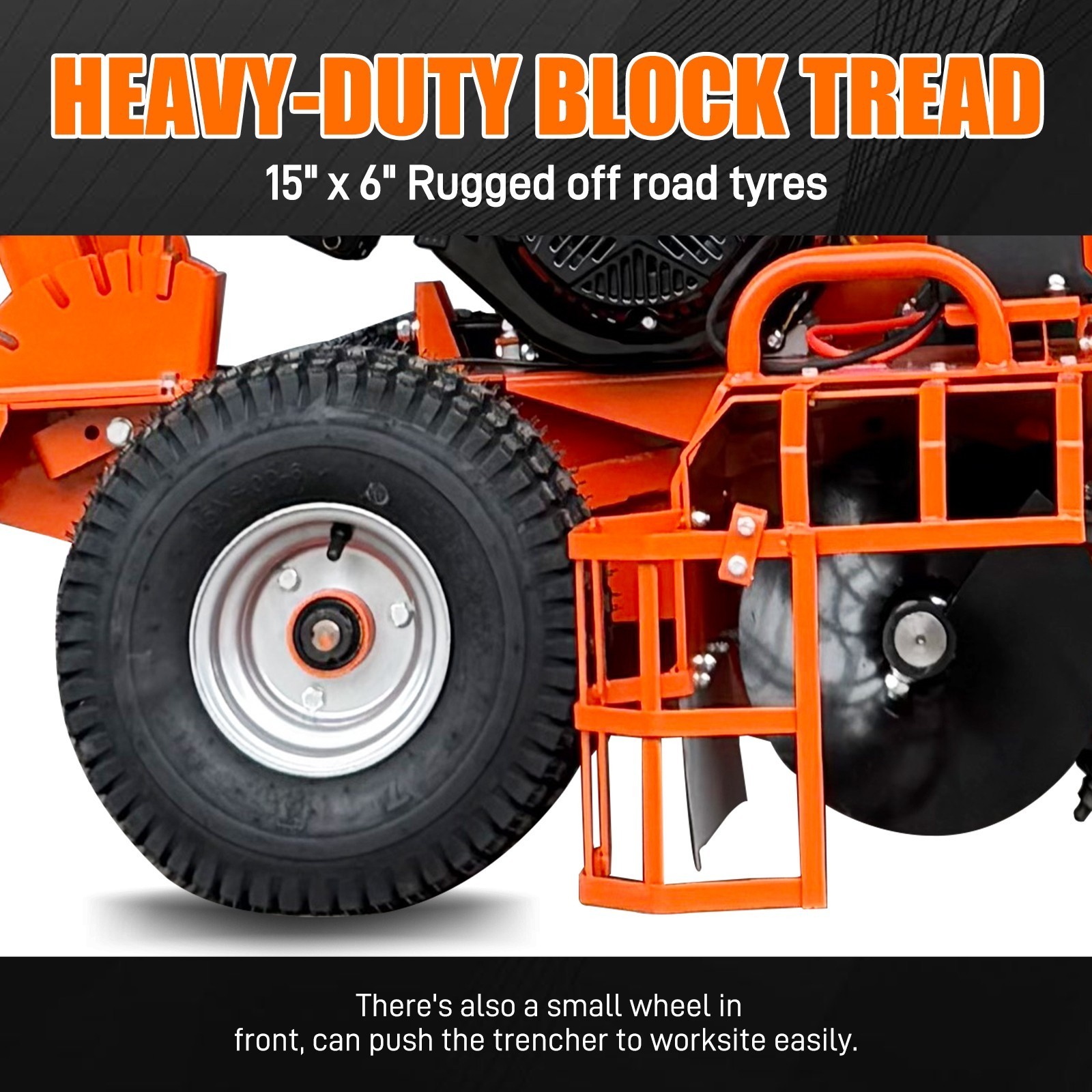 Gas Walk Behind Trencher 15HP Electric Start 24" Depth for Landscaping