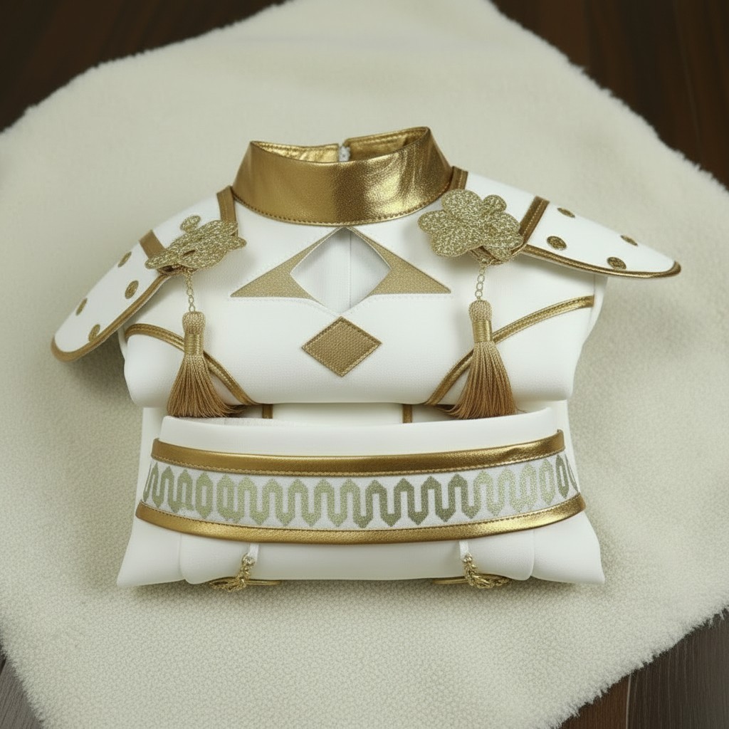 Girls K Pop Rumi Inspired Costume Set, White Gold, 3 Piece Kids Birthday Party H