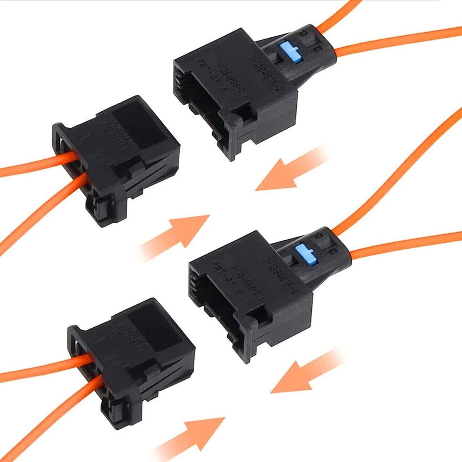 4PCS Fiber MOST Optical Optic Loop Bypass Male&Female Adapter Cable 1-1355426-1