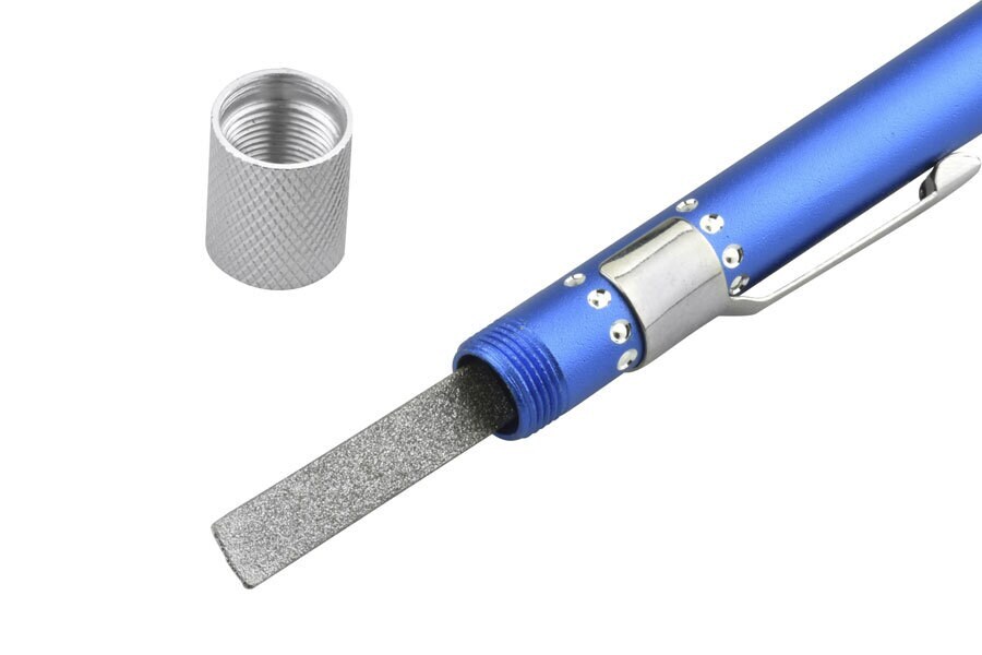 12Pc Flat Diamond File Set with Universal Handle & Pocket Clip,(Grits-120,180,3