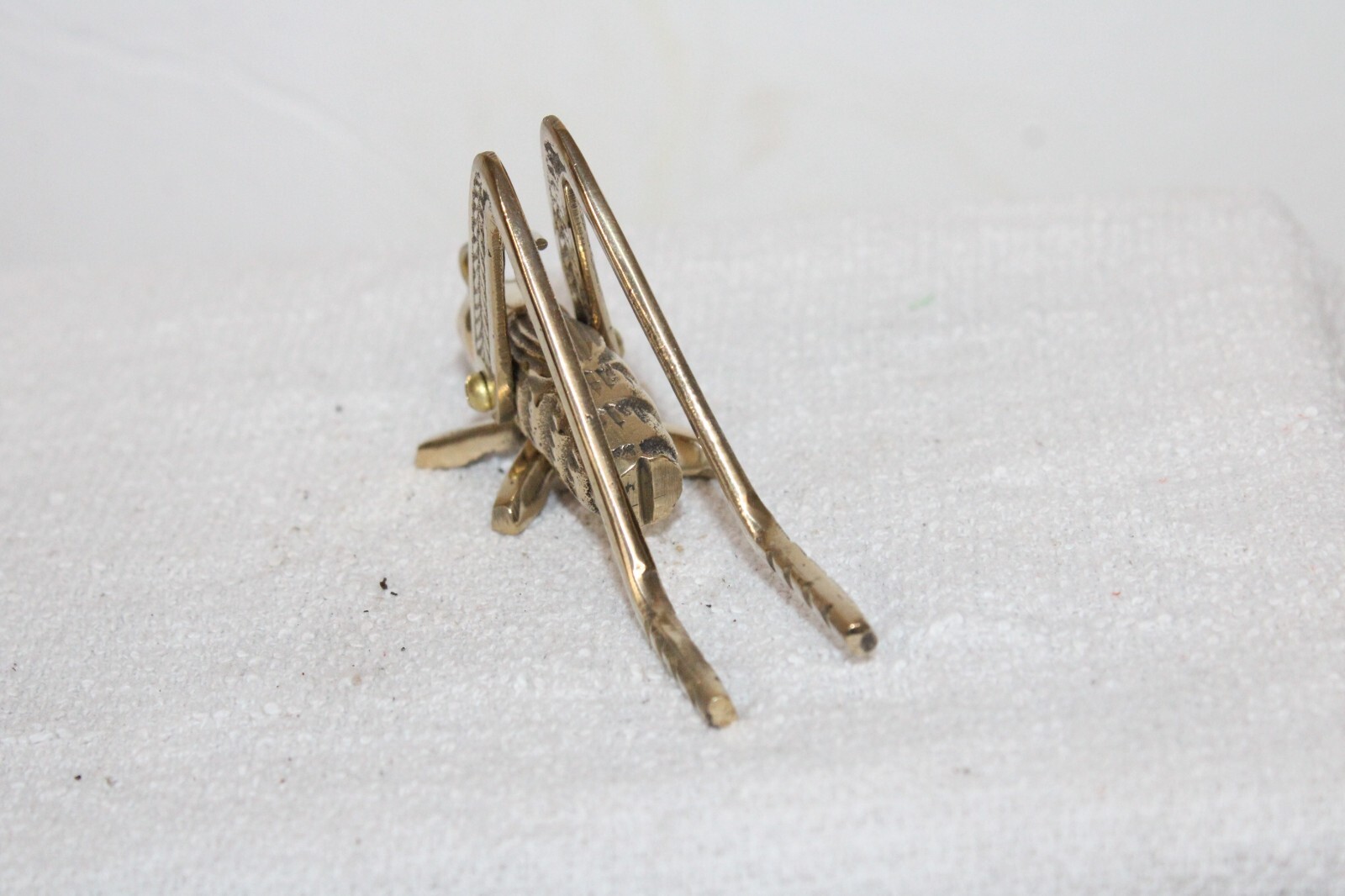 Vintage Style Brass Grasshopper Cricket Paperweight Figurine 3.5'' Paperweight