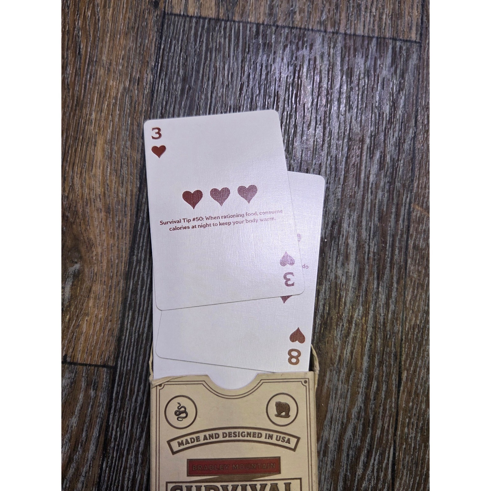 Bradley Mountain Survival Playing Cards 52 Essential Tips Made in USA Tan Brown