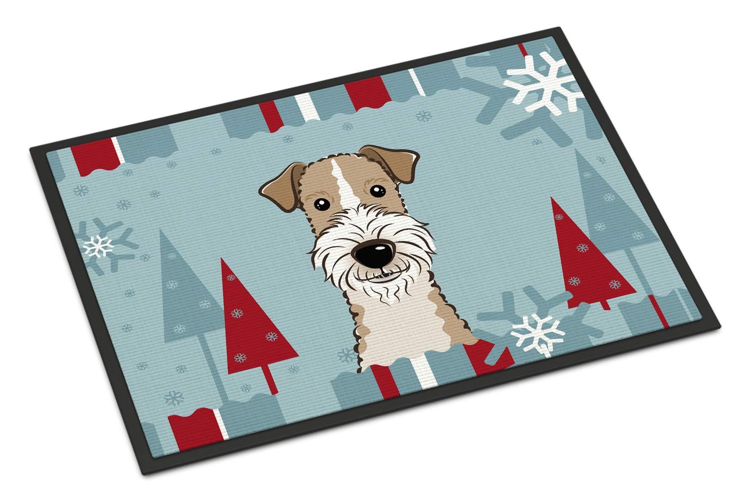 Caroline's Treasures BB1743MAT Winter Holiday Wire Haired Fox Terrier Doormat 18