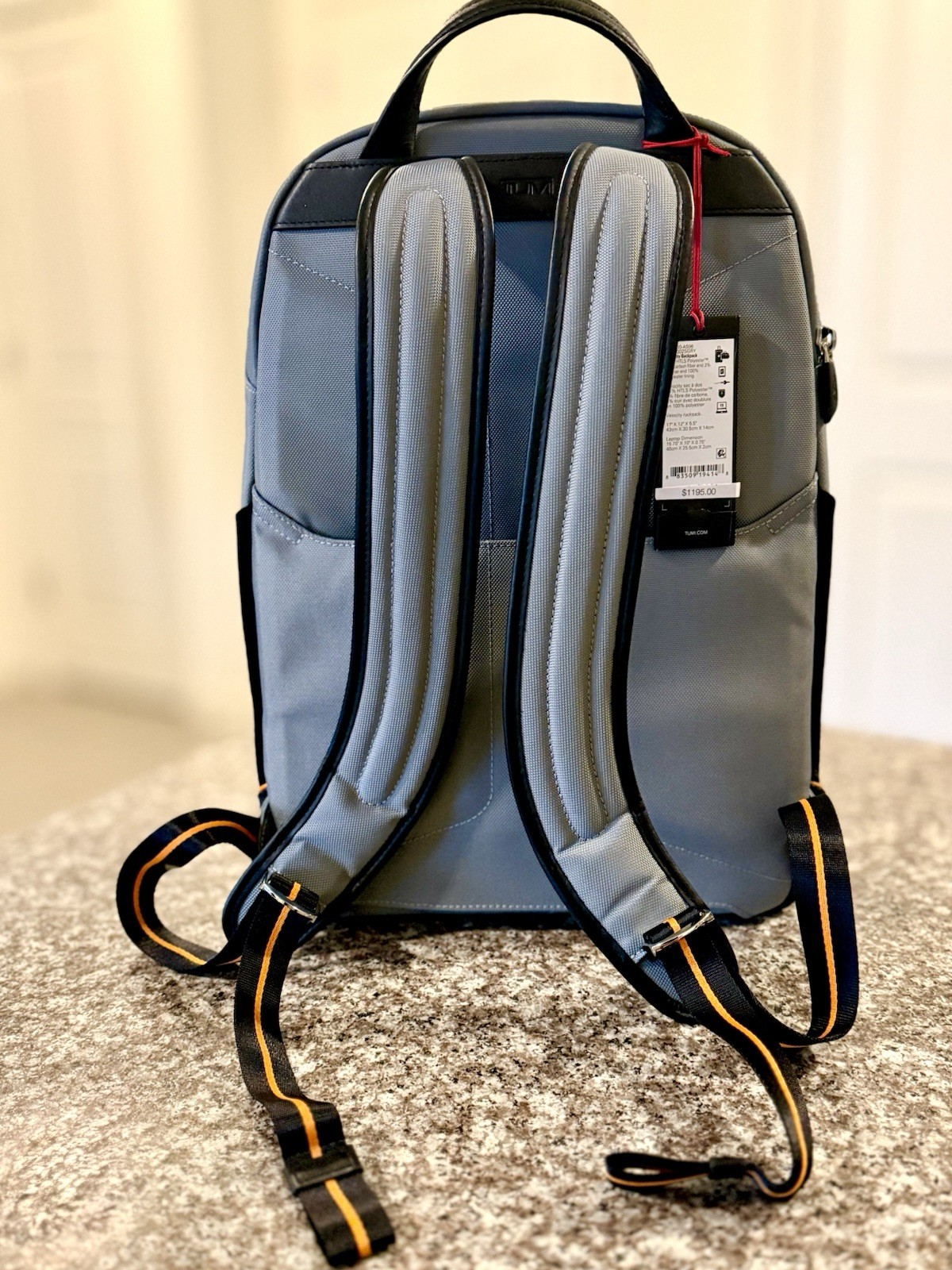 Tumi McLaren VELOCITY 17” Laptop Backpack - Super Gray w/ Papaya Orange