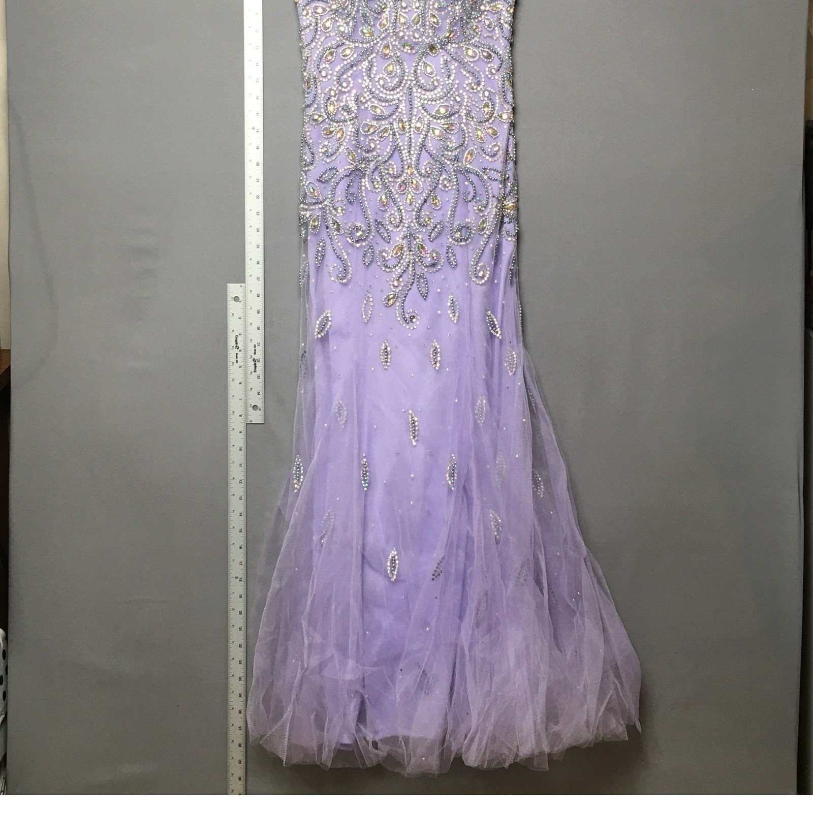 Fantastic Finds Gown Girls Size 2 Lavender Rhinestone Embellished Pageant Dress