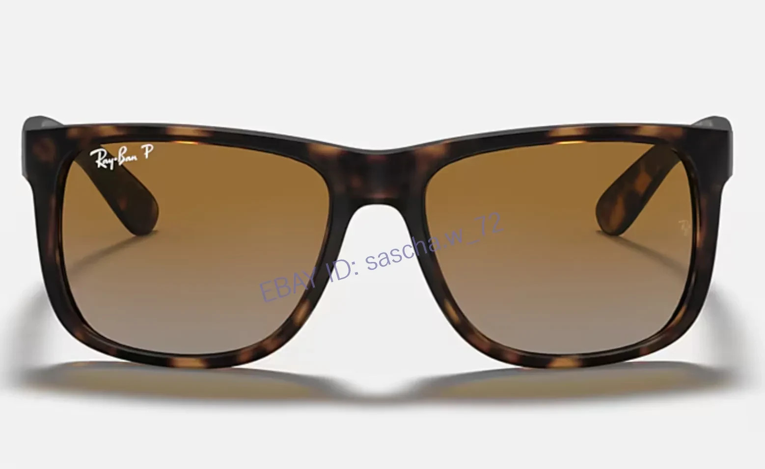 Ray-Ban RB4165 Justin 54mm Polarized Sunglasses Matte Tortoise Grey Brown Lenses