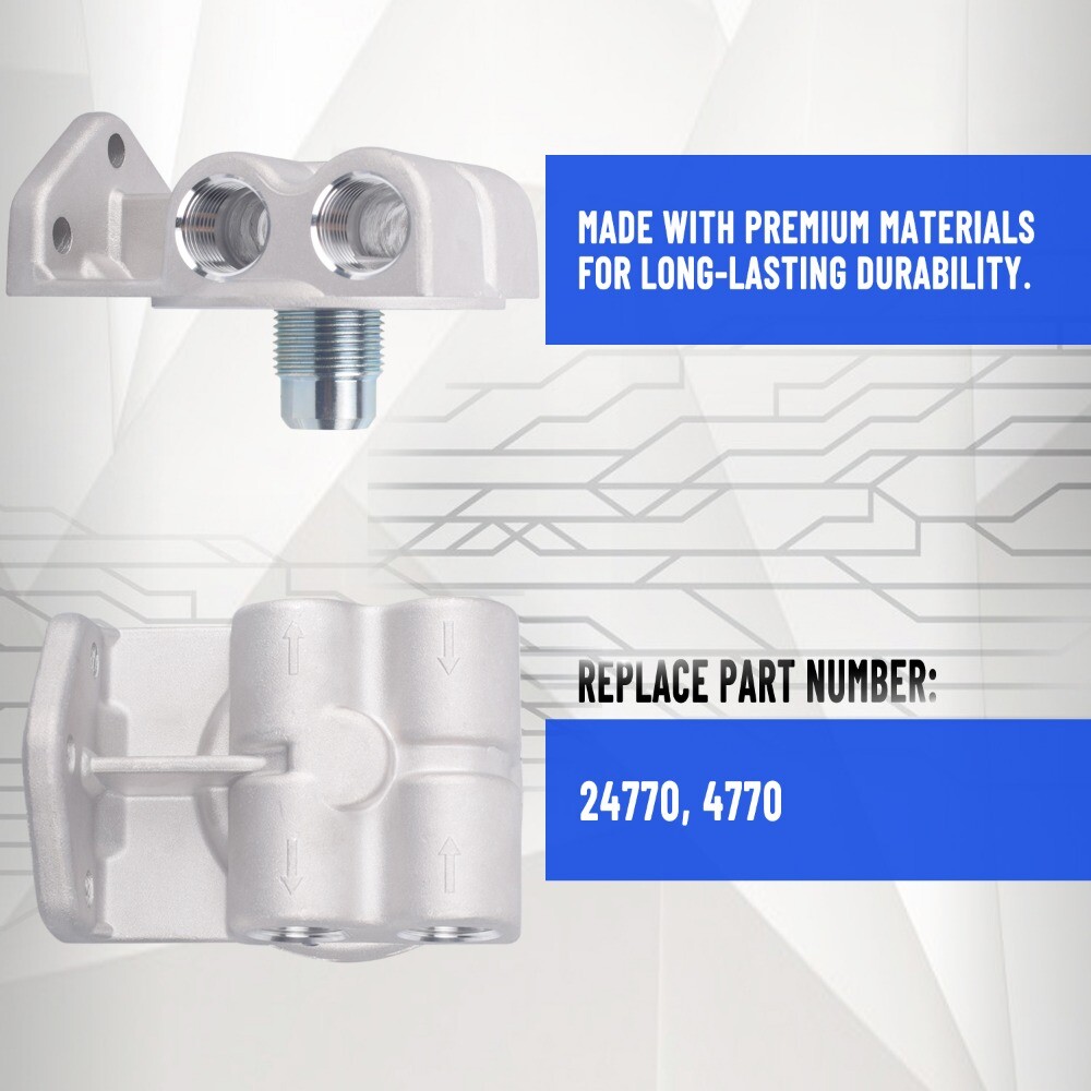 4770 / WIX 24770 Diesel Fuel Filter Remote Mount Base For CAT 1R-0749 1R-0750