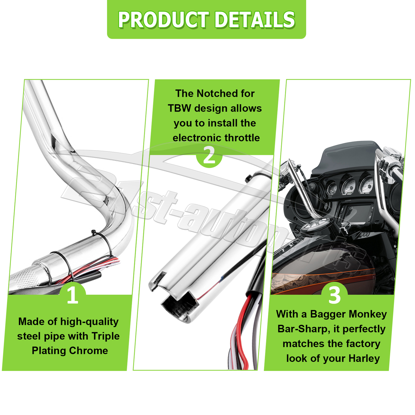 14" Ape Meathook Pre-Wired Handlebars For Harley Ultra Limited Street Glide 14+